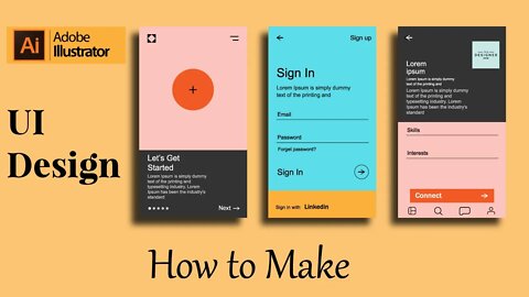 How to make User Interface Design (UI) | Login Signup Page | Adobe Illustrator UI UX Tutorial