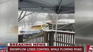 Plow Crashes While Trying To Help School Bus