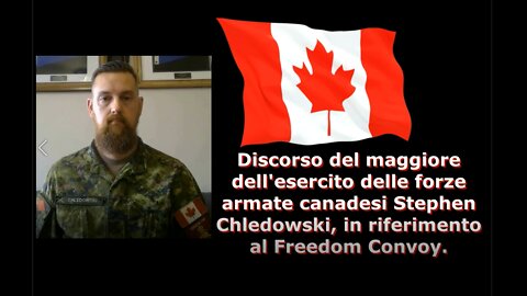 Discorso del maggiore dell'esercito delle forze armate canadesi Stephen Chledowski