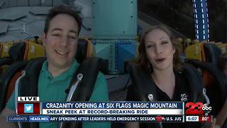 23ABC at Six Flags New ride Crazanity Opening