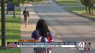 KU professor wears bullet proof vest as students now allowed to carry guns on campus