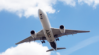 Airbus A350 close-up landing