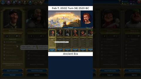 #oneturnadaychallenge #civ6 – Turn 38 - GOVERNOR! #shorts