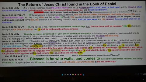 The Return of Jesus in the Book of Daniel