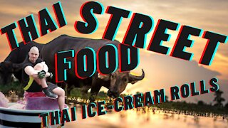 Thai Street Food : Thai Ice-cream rolls : How to make Thai Ice-cream rolls