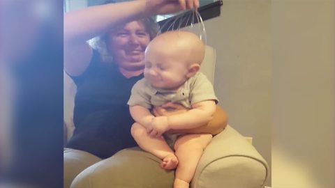 Baby Boy Gets Confused With Happy's Head Trip