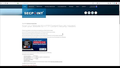 Scan your Web or E-Commerce site for HTTP Content Security Headers