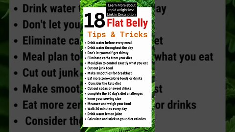 18 Flat Belly Tricks and Tips | Transform Your Belly to a Flat Stomach | Burns Stomach Fat #shorts