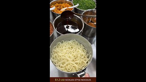 $1.2_USD_SICHUAN_STYLE_NOODLES_WITH_PICKLED_VEGETABLES_TOPPINGS_#chinesefood#streetfood#