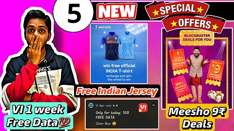 Today's 5 New Loot 🤩 | Win Free Indian Jersey | Myglam Big Loot | Mi 99₹ Flash Deals, Free 1gb data