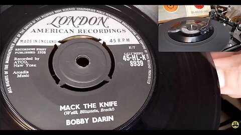 Mack The Knife ~ Bobby Darin ~ 45rpm 1958 London Vinyl SIngle ~ Dual 1215 A&R P77 Stylus