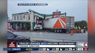 Truck crashes into historic Yeehaw Junction building