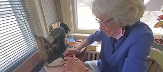 104-year-old woman sews masks for community
