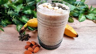 Healthy breakfast for weight loss, banana smoothie with oats! High protein smoothie, NO sugar!
