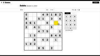Sudoku 2023 10 11 easy - lumbering