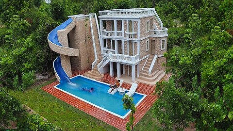 100 Days I Build Million Dollars Summer Holiday Underground Swimming Pool with Modern Villa House