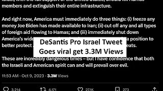 Ron DeSantis pro Israel tweet goes viral 3.3M view