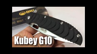 KUBEY 4 1/3 inch Flipper Assisted Opening Folding Knife with Black G10 Handle quick look