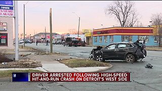 Driver arrested following high-speed hit-and-run crash on Detroit's west side