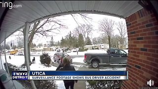 Surveillance footage shows Utica bus driver accident