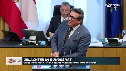 Wie sinnvoll: Grüne wollte Windräder mit Strom antreiben, berichtet FPÖ-Bundesrat