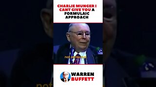Charlie Munger I cant Give You a Formulaic Approach | Motivational Speech #shorts