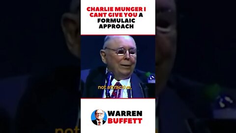 Charlie Munger I cant Give You a Formulaic Approach | Motivational Speech #shorts