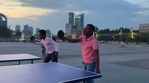 Popcorn playing ping pong 🏓 with abu bakr in #ethiopia
