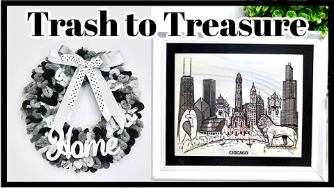 TRASH TO TREASURE FARMHOUSE LOOP SCARF WREATH AND CHICAGO STONE ART UPDATE