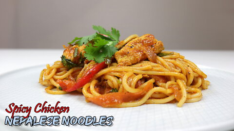 Spicy Chicken Nepalese Noodle Recipe | Nepalese Noodle | Spicy Chicken Noodle