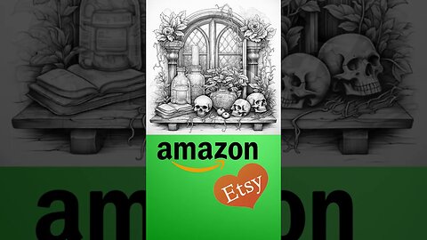 Gothic Still Life AI Grayscale Coloring Book