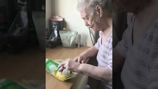 Nan and her lunch