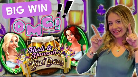 WINNING BIG MONEY on HIEDI & HANNAH'S BIER HAUS! Playing Slot Machines at the Casino!