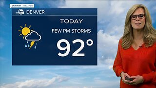 High temps in the mid 90s Friday with a chance for afternoon storms