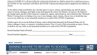 Parents asked to sign COVID-19 waivers for students