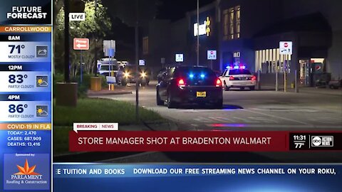 Police searching for man suspected of shooting a Walmart store manager in the leg in Bradenton