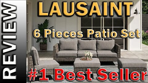 LAUSAINT HOME Outdoor Patio Furniture 6 Piece Outdoor Sofa PE Rattan Wicker Patio Conversation Sets