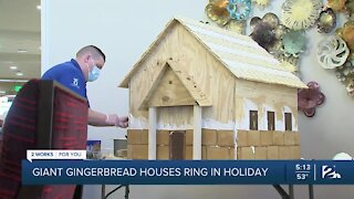 Giant gingerbread houses ring in holiday