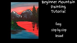 Beginner Mountain Sunset Painting Tutorial