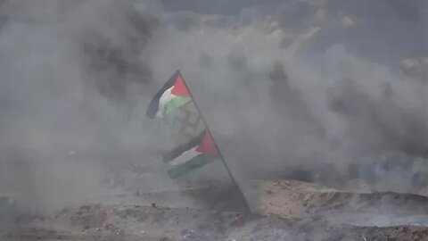 Palestinian Flag and Swastika Fly in Gaza