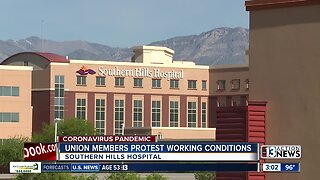 Union members protest working conditions at Las Vegas hospitals