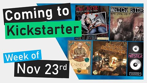 📅 Kickstarter Boardgames Week of Nov 23rd | Carnegie, The Boys, Saloon Showdown, Hitster, Which Side