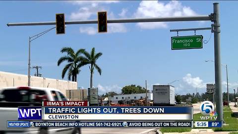 Traffic lights out, trees down in Clewiston