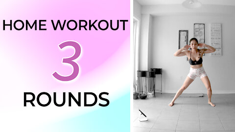 WORKOUT AT HOME 🏠 3 Rounds Of Body Weight Exercise 😍