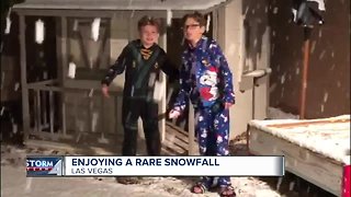 Vegas kids enjoying a rare snowfall