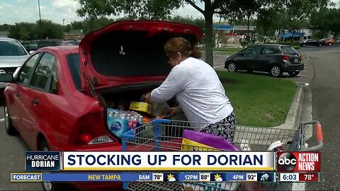 Shoppers rush to stock up on supplies ahead of Hurricane Dorian