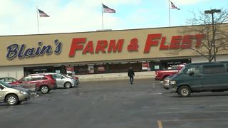 Man sleeps inside Farm & Fleet