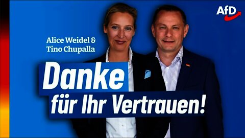 Alice Weidel und Tino Chrupalla AfD, bedanken sich für Ihr Vertrauen!