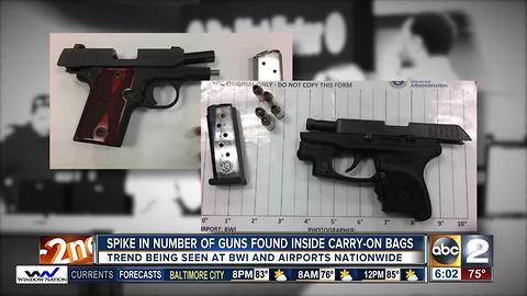 BWI reports spike in number of guns found inside carry-on luggage