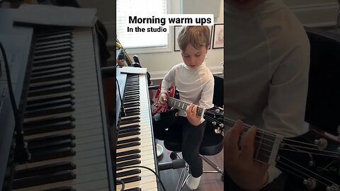 My kid at 7 am #recording #greenday #homestudio